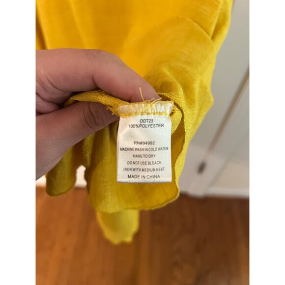 Yellow Patrizia Luca Mustard Yellow Gold Womens Tunic Top High Low Size‎ XL - Picture 3 of 4